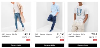 Hasta 85% descuento Ropa marca GAP desde solo 0,99€