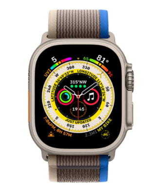Apple Watch Ultra Blauwe/Grijze Textiel Band Medium/Large voor €879,95 bij Belsimpel