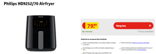 Philips Airfryer Essential Series - HD9252/70 - 4,1 liter (L)- voor €79,99 bij Kruidvat