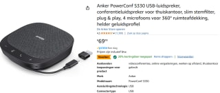 Anker PowerConf S330 USB-luidspreker voor €55,99 via Amazon
