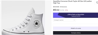 Converse Zapatillas Chuck Taylor All Star Lift Leather High Top por 50,95€