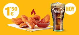 6 mcnugets o spice+ refresco pequeño por 1,50€