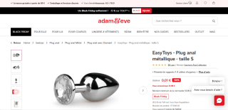 Plug anal métallique - taille S à 0,01€