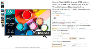 Televisión 58 pulgadas Hisense 58A6EG 2022 Series por 296,65€