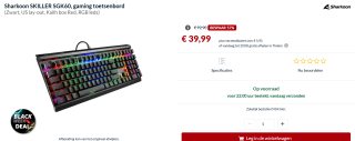 Sharkoon SKILLER SGK60 gaming toetsenbord voor €39,99 bij Alternate