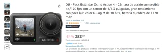 Cámara deportiva DJI Osmo Action 4 Standard Combo por 199€