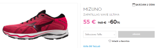Zapatillas de Running para Hombre Mizuno WAVE ULTIMA por 55€