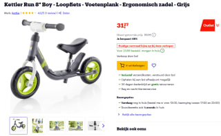 48% korting op Kettler Run 8" Boy - Loopfiets grijs bij Bol.
