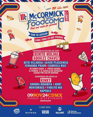 Cupón 25% de descuento en Festival McCormick FoodComa General en Ticketmaster
