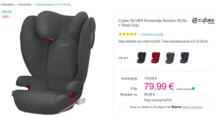 Autostoel CYBEX Silver Solution B2-Fix Isofix leeftijdsgroep 2/3 - grijs (steel grey) voor €79,99 bij Pinkorblue