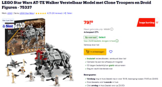 LEGO Star Wars AT-TE Walker (75337) voor €79,99 bij Bol