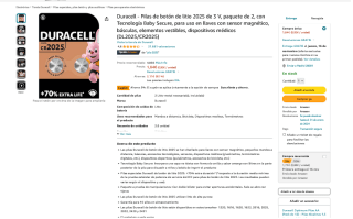 Pack 2 Pilas de botón Duracell por solo 1,75€
