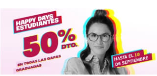 Promoción Estudiantes Gafas graduadas al 50% DTO en General Óptica.