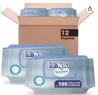 Toallitas húmedas BBtips Sensitive por $465.50 en Amazon