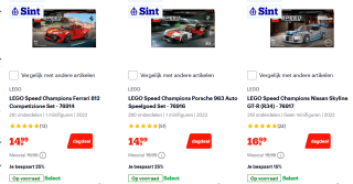 Tot 25% korting op LEGO Speed Champions sets bij Bol