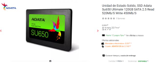 SSD Adata Su650 Ultimate 120GB por $120 en Digitalife