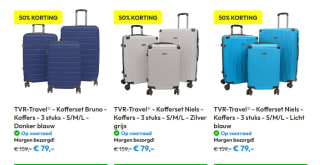 TVR-Travel 3-delige Kofferset voor €79 bij Timcovoordeelmarkt
