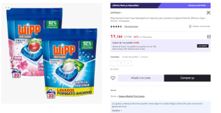 Wipp Express Power Caps Detergente en Cápsulas para Lavadora Limpieza Profunda, Eficaz en Agua Fría 33 + 33 lavados por 11.18€ (Cuenta Nueva 6.71€)