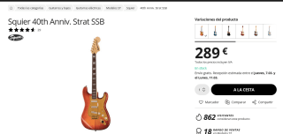 Fender Squier 40 Aniversario por 289€