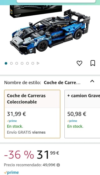 LEGO 42123 Technic McLaren Senna GTR por 31,99€.