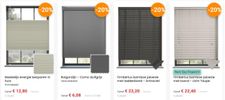 20% korting op alles bij 123jaloezie