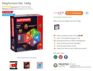 Magformers Set, 14dlg. voor €12,50 bij Lobbes