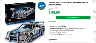 LEGO Technic - 2 Fast 2 Furious Nissan Skyline GT-R (R34) voor €98,95 bij Goodbricks