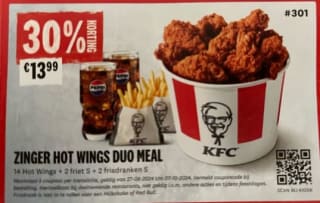 Diverse KFC kortingsbonnen