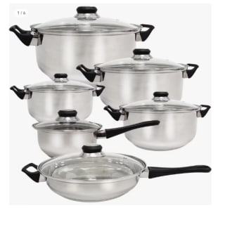 Batería de cocina Quttin Genova - 12 piezas de acero para inducción, duradera y resistente por 30.78€ (Cuenta Nueva 18.78€)