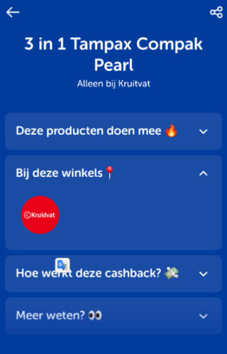 3-in-1 Tampax Compak Pearl gratis bij Kruidvat dmv cashback