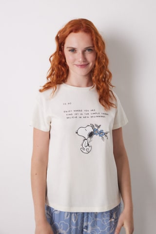 Camiseta manga corta 100% algodón Snoopy por 7,73€