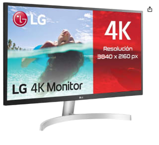 LG 27UL500-W - Monitor 27 pulgadas, UHD, 60Hz, 5 ms, 1000:1, 300nit, sRGB 98%, 16:9, HDMI. por 196.69€