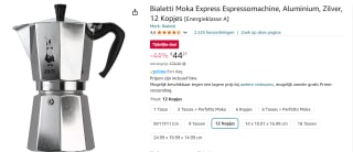 Bialetti Moka Express - Percolator - 12 kops - Aluminium voor €44,21 bij Amazon
