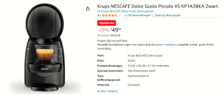 Krups NESCAFÉ® Dolce Gusto® Piccolo XS KP1A3B voor €49,99 bij Amazon