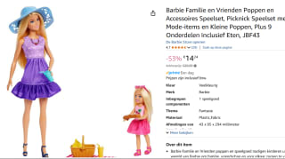 Barbie Family & Friends Picknickset met Barbie en Chelsea Pop voor €14,24 bij Amazon