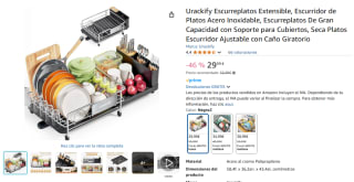 Urackify Escurreplatos Extensible Acero Inoxidable por 29,99€