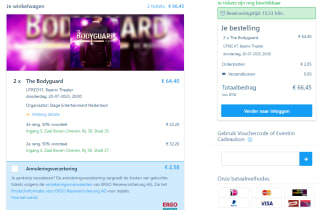 2e kaart gratis voor musical The Bodyguard