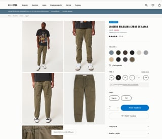 Joggers holgados cargo de sarga Hollister por solo 28,98€