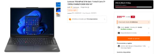 Portatil Lenovo ThinkPad E16 Gen 1 Intel Core i7-1355U/16GB/512GB SSD/16" por 899€
