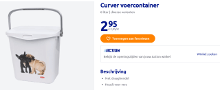 Curver voercontainer 6L voor €2,95 bij Action