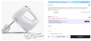 Batidora - Mezcladora De Varillas Kiwi 200w 5 Velocidades por 10.79€ (Cuenta Nueva 6.49€)