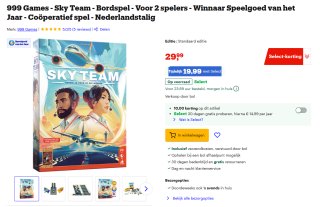 Tot €10 Select-korting op 999 Games bij Bol.