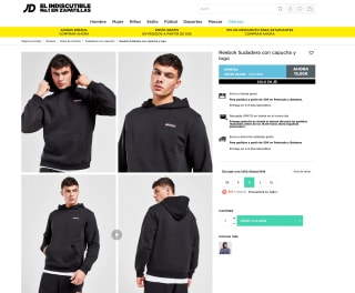 Sudadera Reebok con capucha y logo Hombre por solo 15€