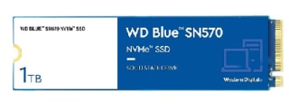 Disco duro WD_BLUE SN570 1TB M.2 2280 PCIe Gen3 NVMe por 39,99€