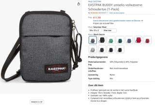 Eastpak THE ONE Crossbody - Black Denim voor €11,99 bij Amazon