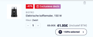 Bodum Elektrische koffiemaler (150watt) + koffiebonen voor €37,75 met de code
