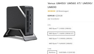 Venus UM450/ UM560 XT/ UM590/ UM690 voor €239 bij Minisforum
