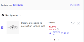 Batería de cocina 18 piezas San Ignacio Lula por solo 33,5€