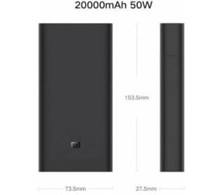Xiaomi Powerbank Mi 50W 20.000mAh, Zwart voor €36,41 bij Bol