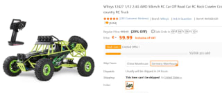 Wltoys 12427 1/12 2.4G 4WD 50km/h RC Car Off Road voor €59,99 bij Tomtop